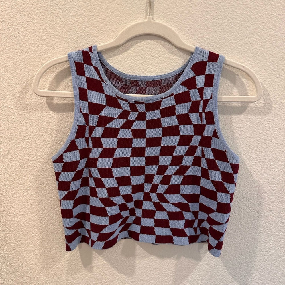 Checkered Sweater Tank